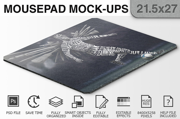 Mouse Pad Mockups - 21.5 x 27 - 3 in Mobile & Web Mockups - product preview 1