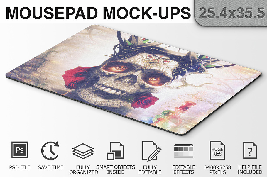 Mouse Pad Mockups - 25.4 x 35.5 - 1 in Mobile & Web Mockups - product preview 8