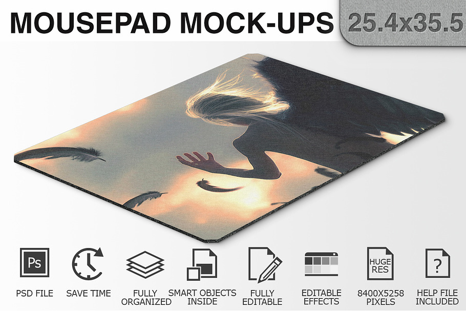 Mouse Pad Mockups - 25.4 x 35.5 - 3 in Mobile & Web Mockups - product preview 8