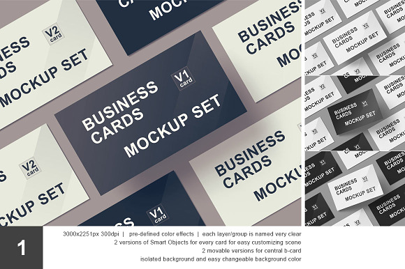 Business Card Mockup Set - 5 PSD in Print Mockups - product preview 1