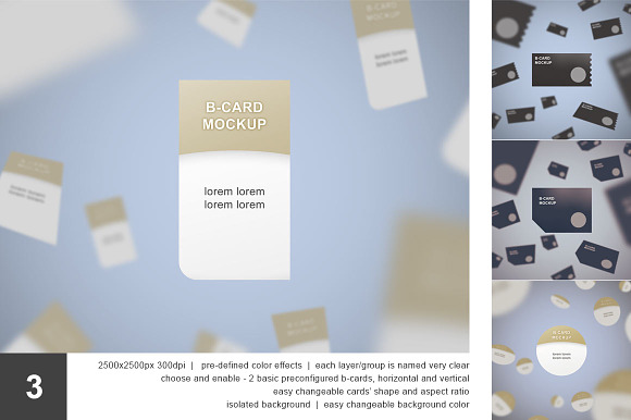Business Card Mockup Set - 5 PSD in Print Mockups - product preview 3