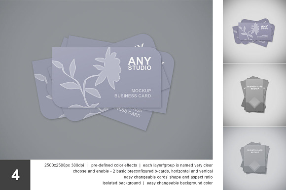 Business Card Mockup Set - 5 PSD in Print Mockups - product preview 4