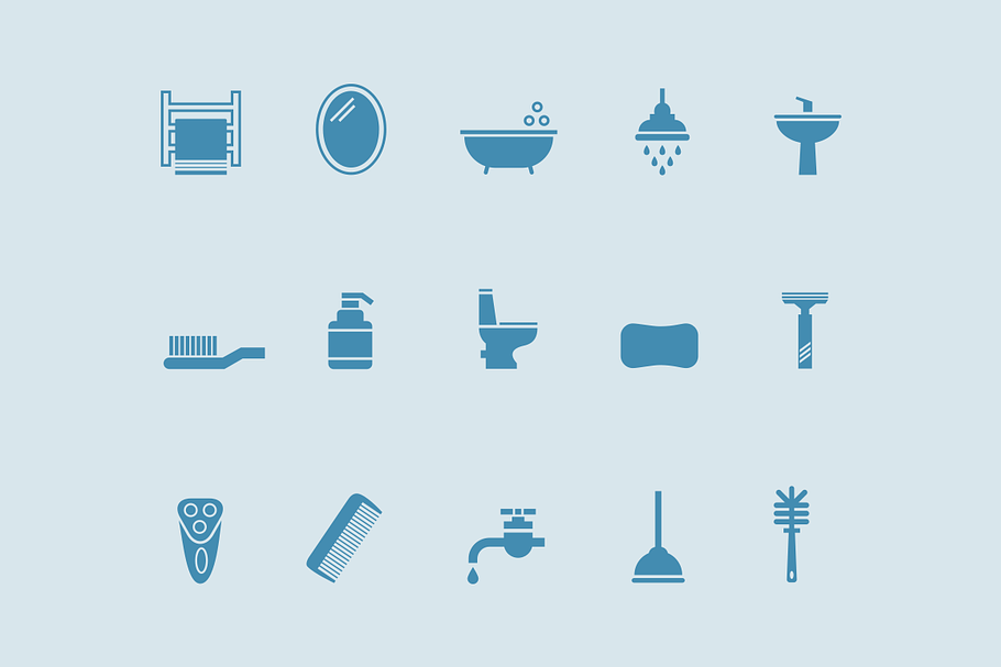 15 Bathroom and Toilet Icons