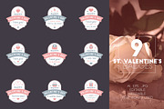 Set of 9 St. Valentine's Badges
