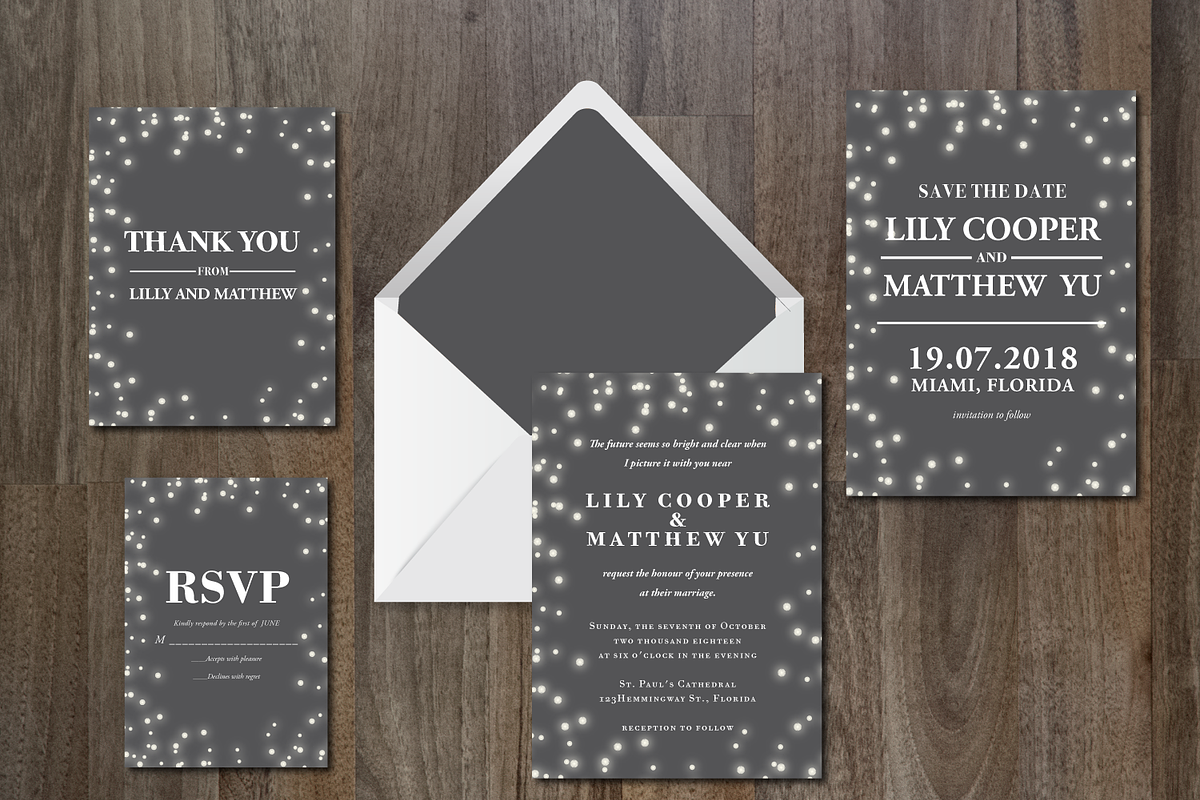 Wedding Invitation Suite Dreamy in Wedding Templates - product preview 8
