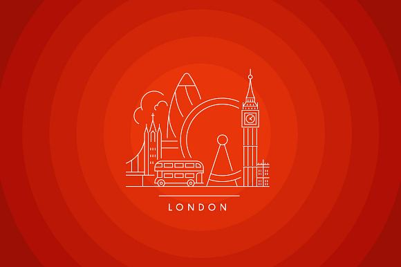 Famous landmarks. Line style icons in Illustrations - product preview 3