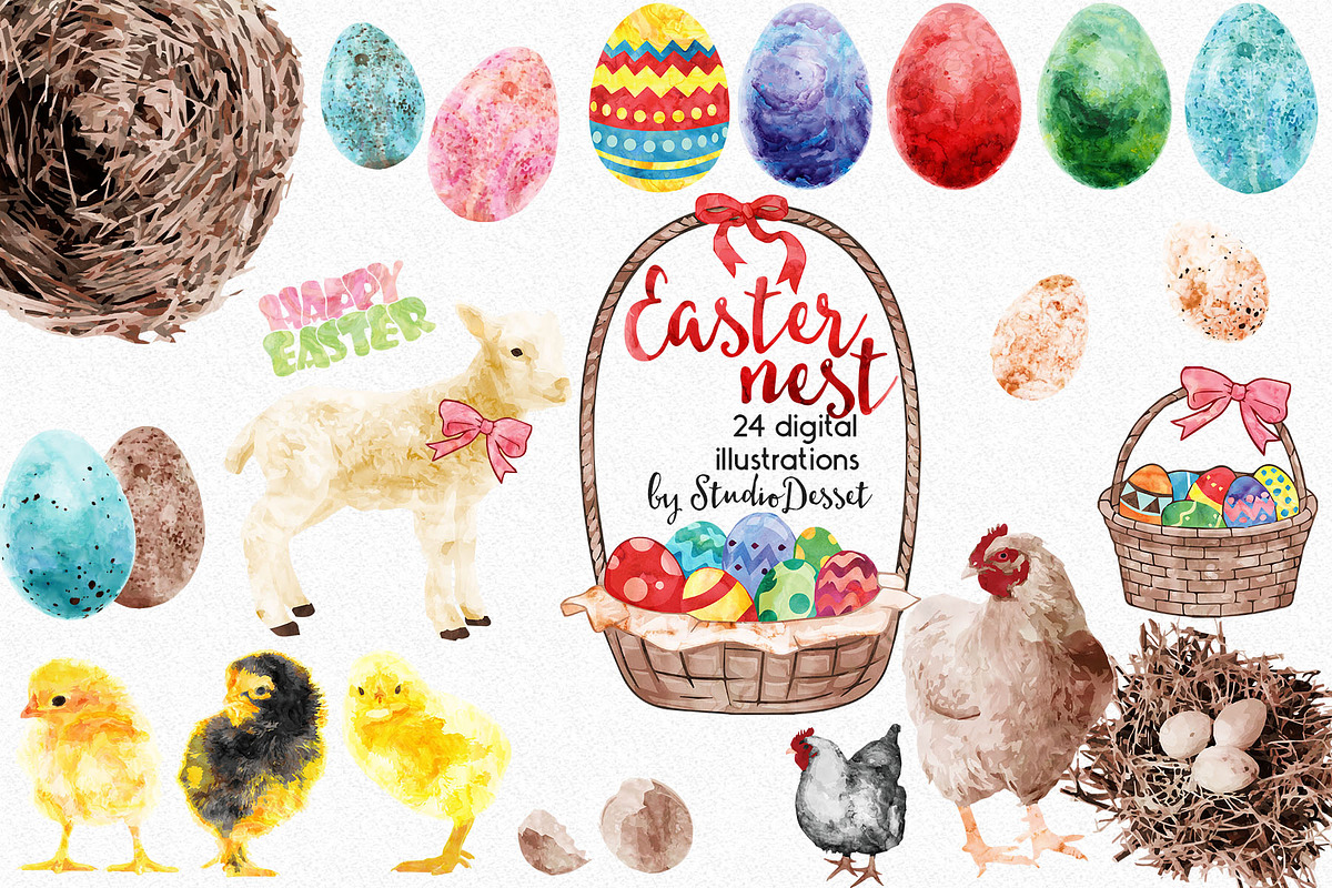 Easter Nest in Illustrations - product preview 8