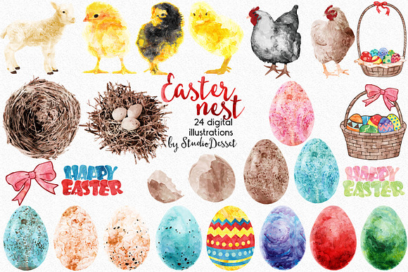 Easter Nest in Illustrations - product preview 5