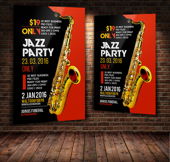 Jazz Festival Flyer Poster in Flyer Templates - product preview 1