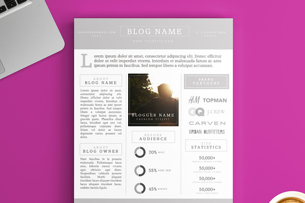 Blog Media Kit Template | One Page 