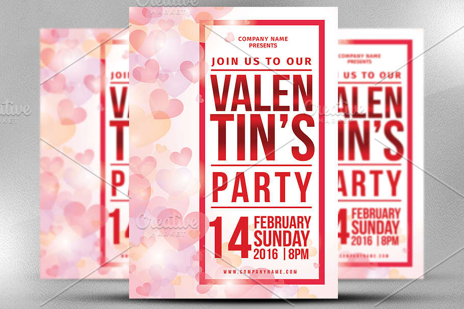 Valentine Party Flyer Template in Flyer Templates - product preview 8