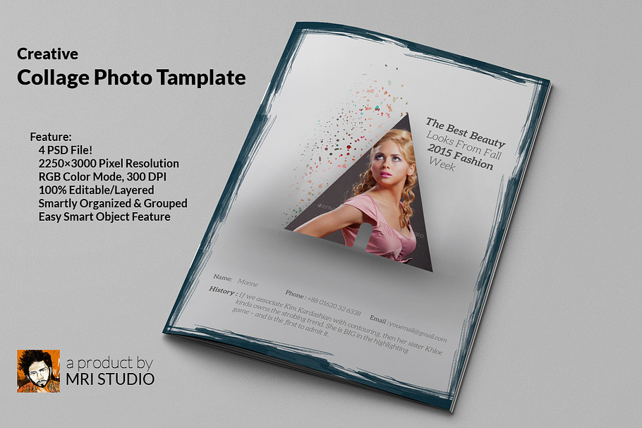 Creative Collage Photo Template in Print Mockups - product preview 8
