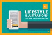 6 "lifestyle" Vector illustrations