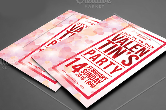 Valentine Party Flyer Template in Flyer Templates - product preview 1