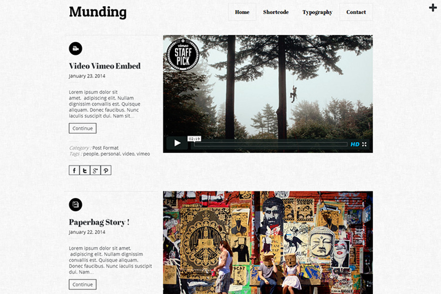 Munding - Minimalist Blogging Theme