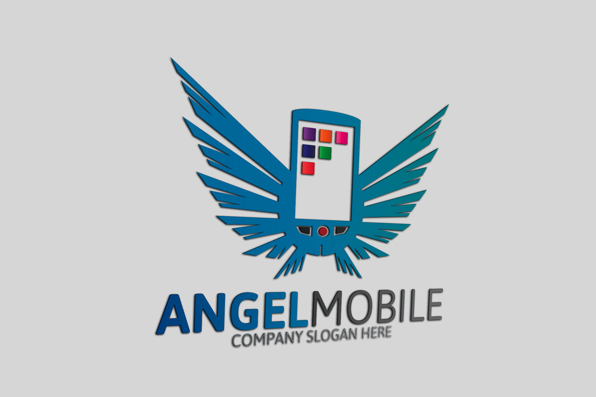 Angel Mobile Logo in Logo Templates - product preview 8
