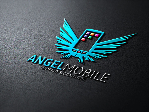 Angel Mobile Logo in Logo Templates - product preview 3