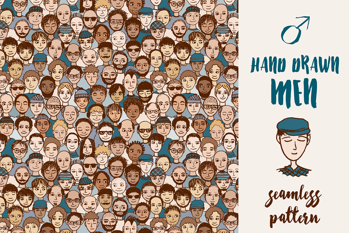 Men - Seamless Pattern in Illustrations - product preview 8