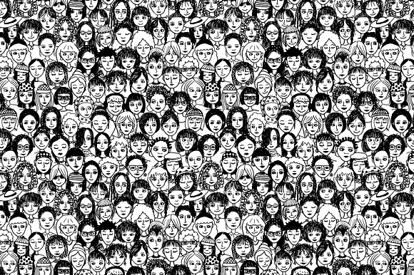 Women - Seamless Pattern, hand drawn in Patterns - product preview 1