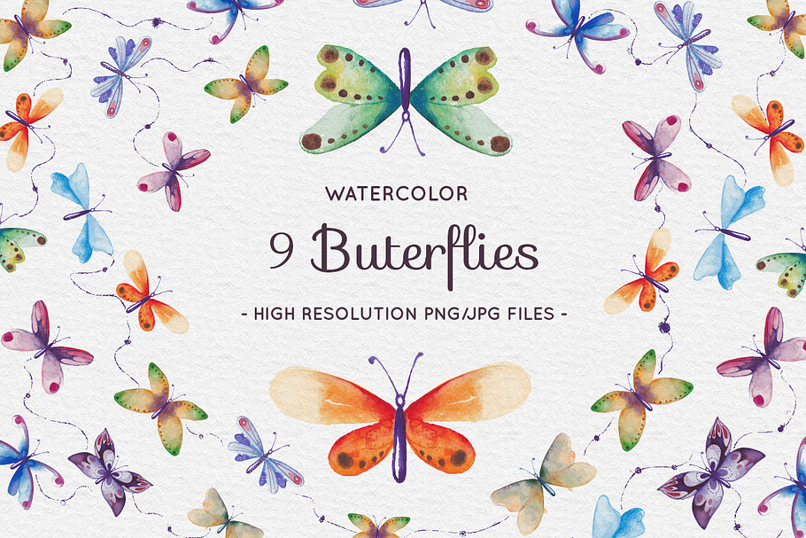 Watercolor  Butterflies