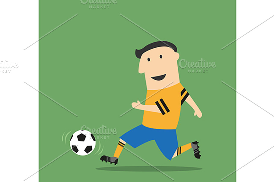 Football or soccer cartoon player 