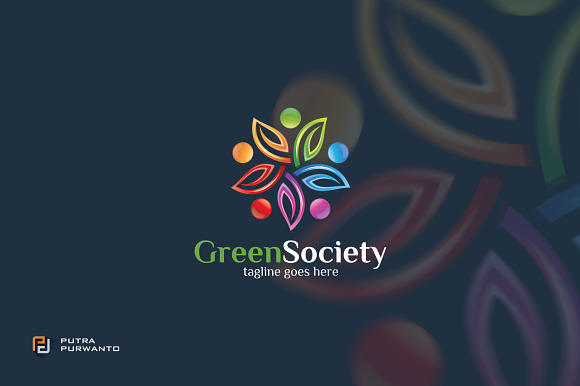 Green Society / Leaf - Logo Template in Logo Templates - product preview 1