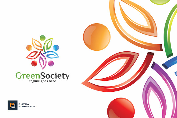 Green Society / Leaf - Logo Template in Logo Templates - product preview 2