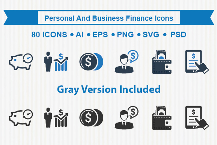 Personal And Business Finance Icons