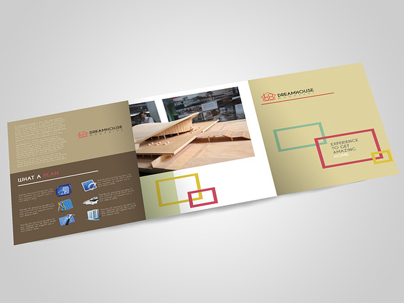 Square Trifold Mockup in Print Mockups - product preview 6