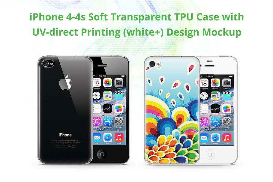 i phone 4-4s TPU Case UV Print Mocku in Product Mockups - product preview 8