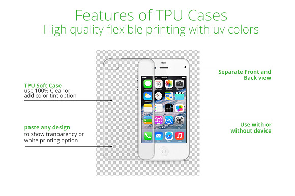 i phone 4-4s TPU Case UV Print Mocku in Product Mockups - product preview 3