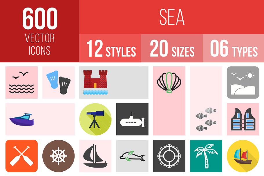 600 Sea Icons