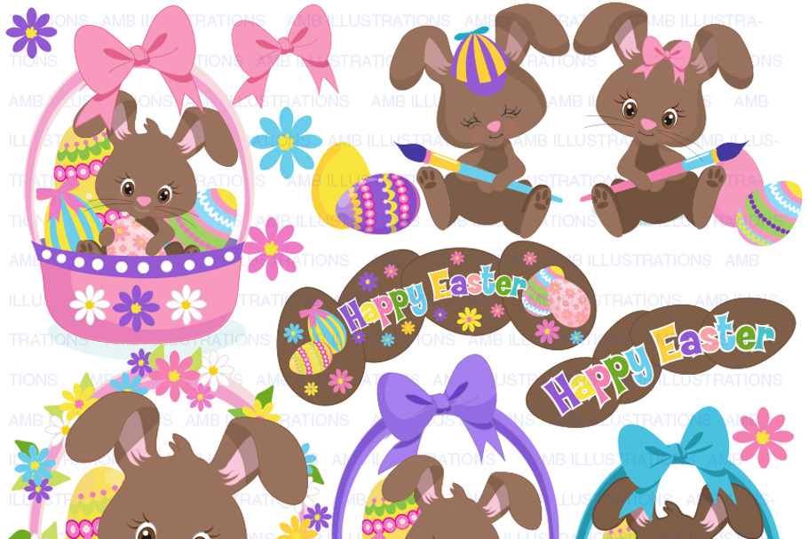 Chocolate Easter Bunny Clipart 1176 in Illustrations - product preview 8