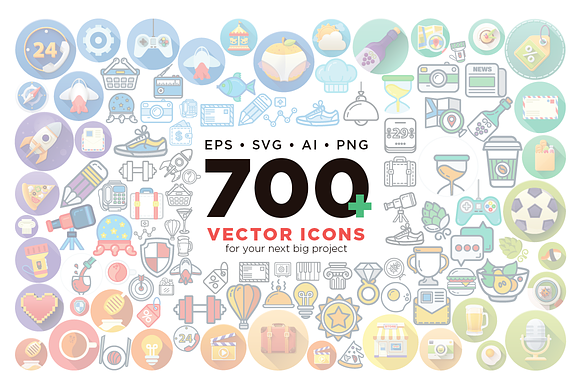700 Premium Flat icons in Flat Icons - product preview 4