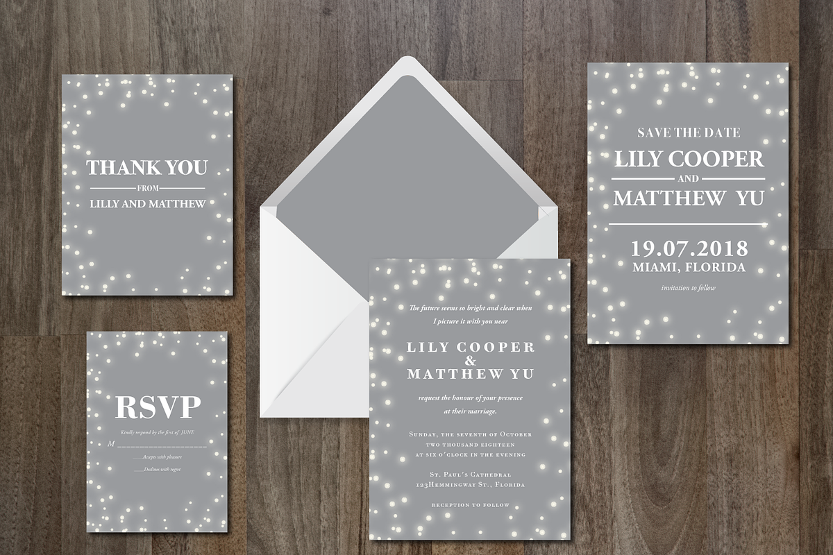 Wedding Invitation Suite Dreamy in Wedding Templates - product preview 8