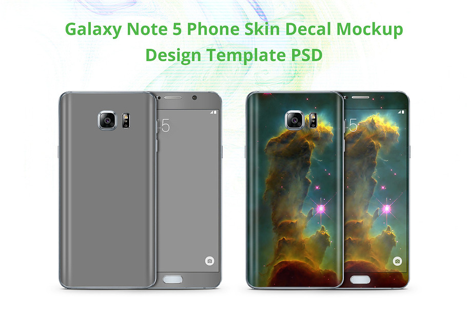 Galaxy Note 5 Phone Skin Mockup in Product Mockups - product preview 8