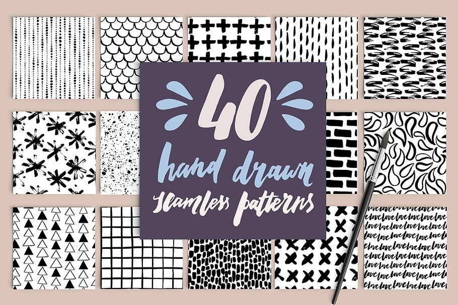 40 Hand Drawn Seamless Patterns in Patterns - product preview 8
