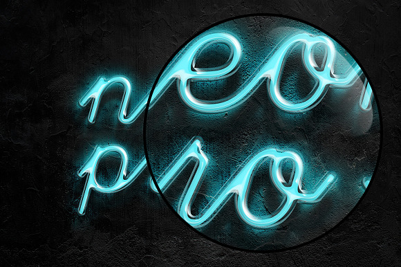 Neon Pro text effect in Photoshop Layer Styles - product preview 1