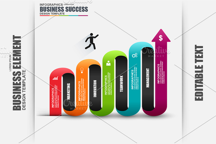 Business Success Infographic Element in Presentation Templates - product preview 8