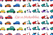 Car and motorbike patterns