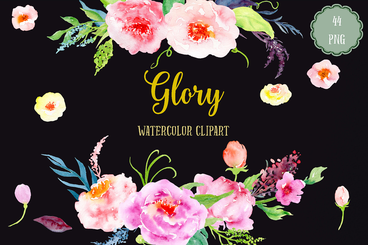 Watercolor Clipart Glory in Illustrations - product preview 8