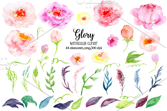 Watercolor Clipart Glory in Illustrations - product preview 1