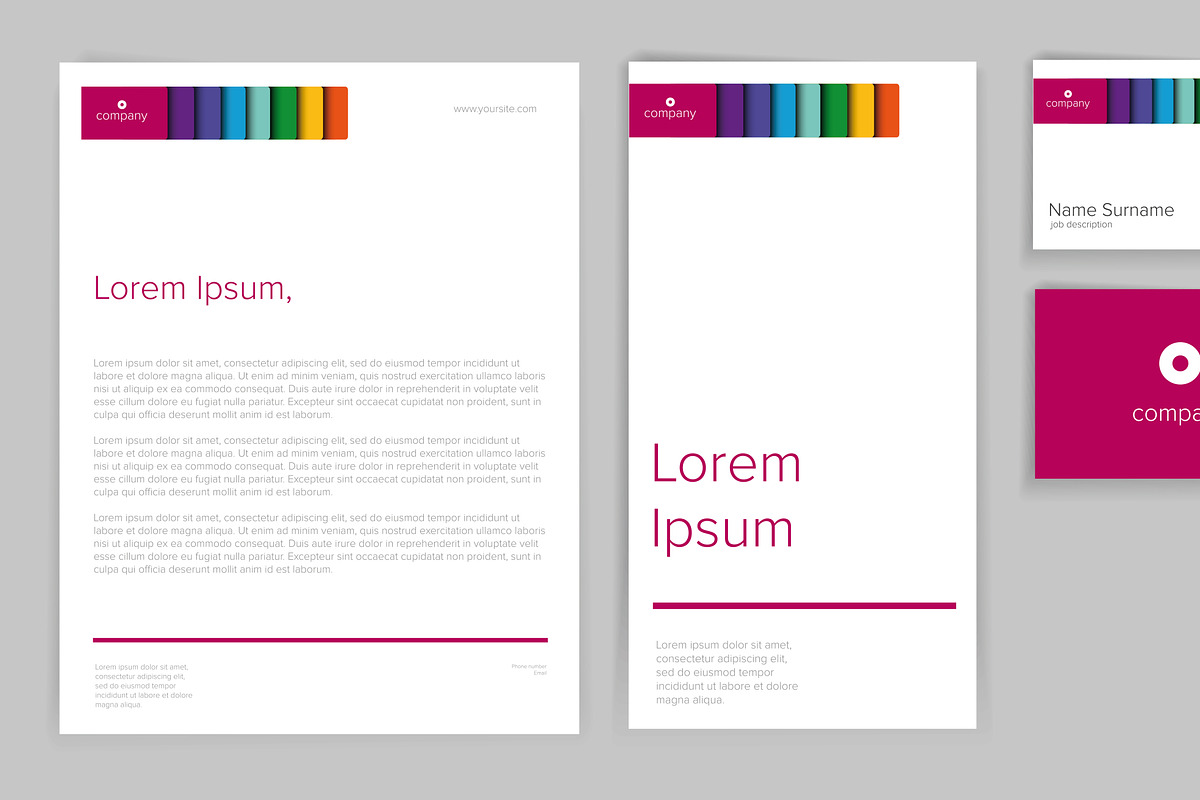 Colorful corporate identity vector in Presentation Templates - product preview 8