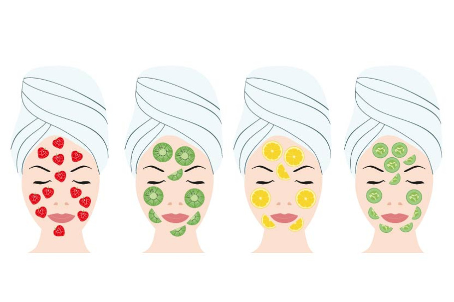 Fruit Facial beauty mask set in Illustrations - product preview 8