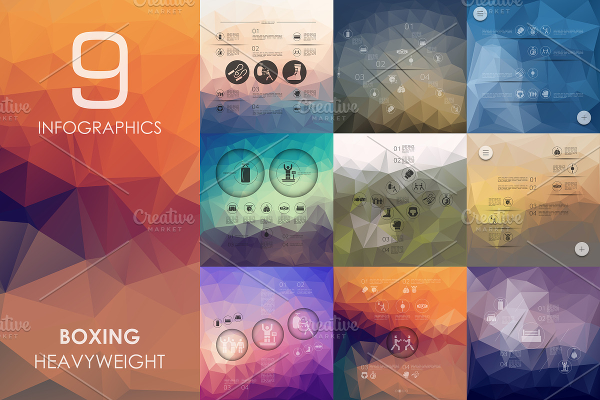 9 Boxing infographics in Presentation Templates - product preview 8