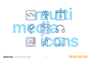 49 Multimedia Line Icons