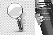 3D Small People - Magnifying Glass