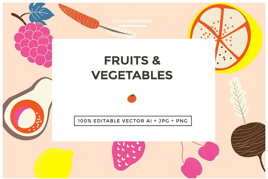 Fruits And Vegetables Illustrations