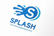 Splash Water Editable letter Logo