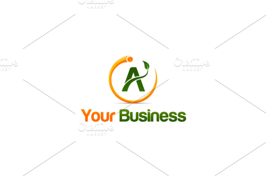 A letter Herbal Fitness in Logo Templates - product preview 8